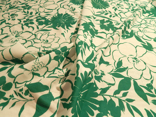 Kelly Green Floral Linen