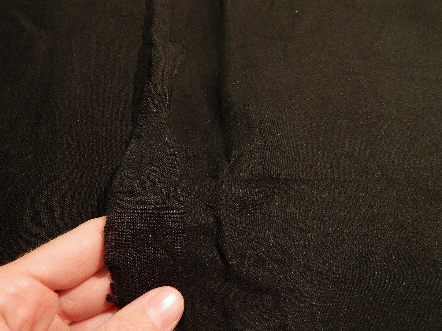 Midweight Black Linen Pre-Interfaced