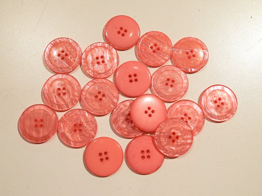 large pink and pearly resin coating buttons