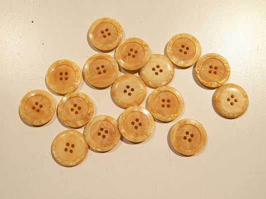 Italian Natural Gold Marbled Buttons - Multiple Sizes