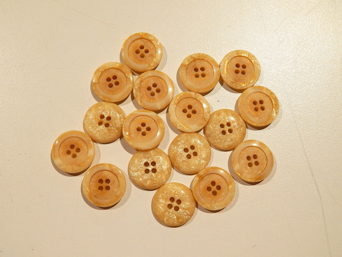 Italian Natural Gold Marbled Buttons - Multiple Sizes