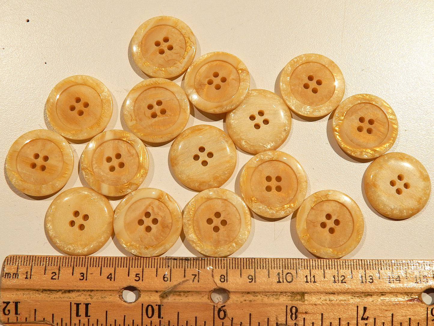 Italian Natural Gold Marbled Buttons - Multiple Sizes