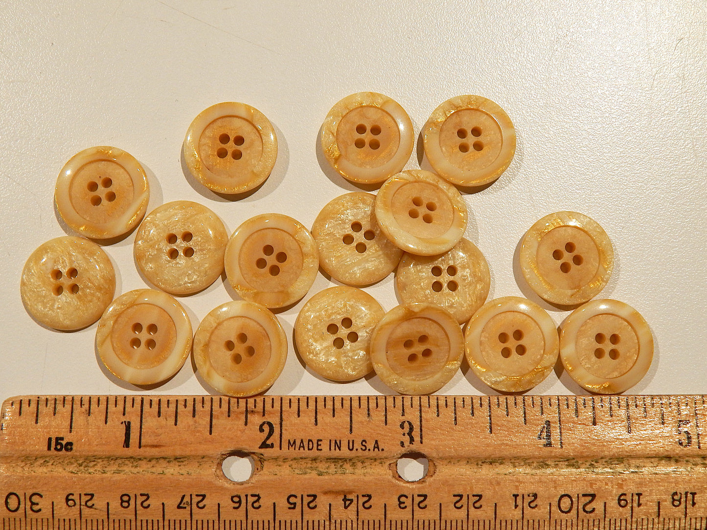 Italian Natural Gold Marbled Buttons - Multiple Sizes