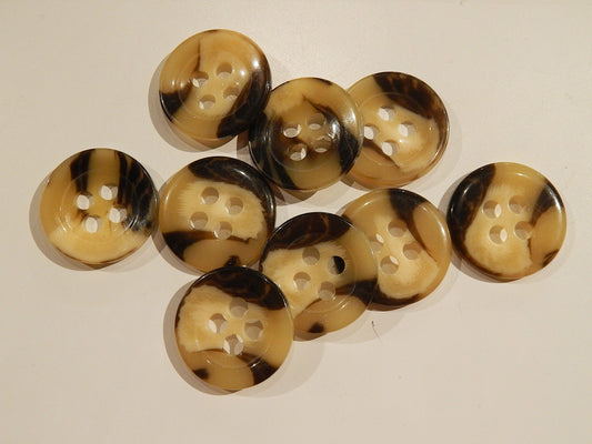 Milky Cow Horn-Look Buttons - Multiple Sizes