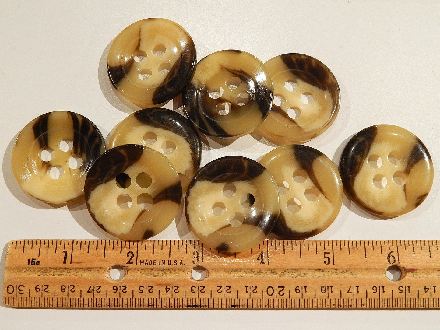 Milky Cow Horn-Look Buttons - Multiple Sizes