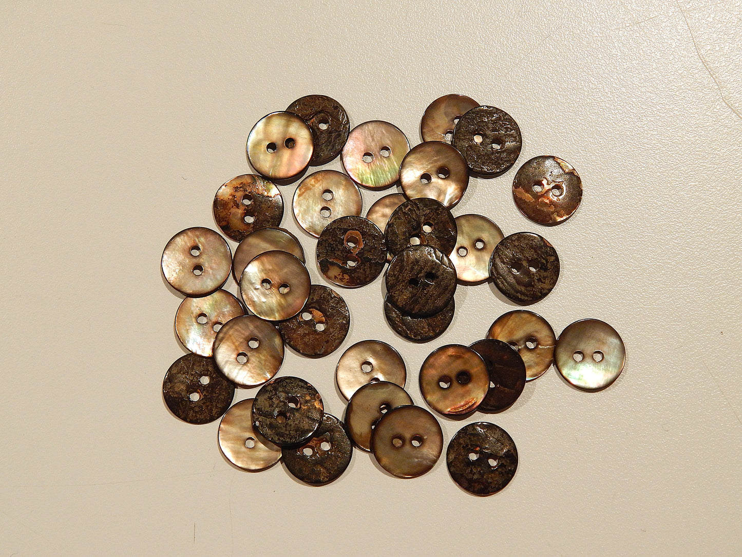 smokey brown agoya shell buttons 2 hole bohemian buttons