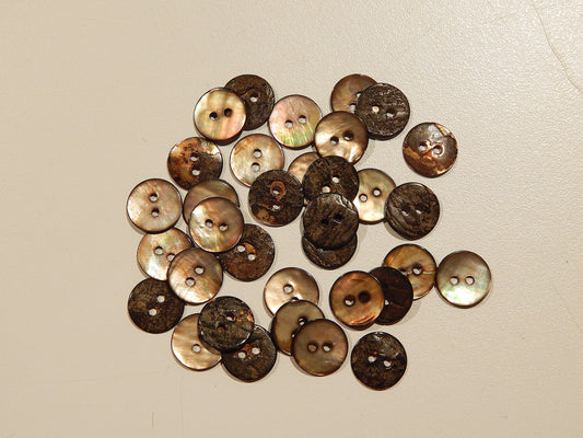 smokey brown agoya shell buttons 2 hole bohemian buttons