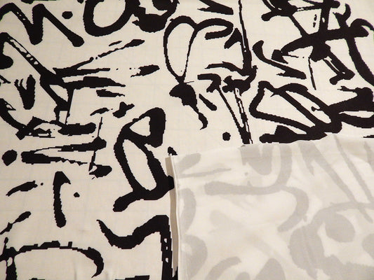 Black and White Graffiti Jersey Knit - Telio