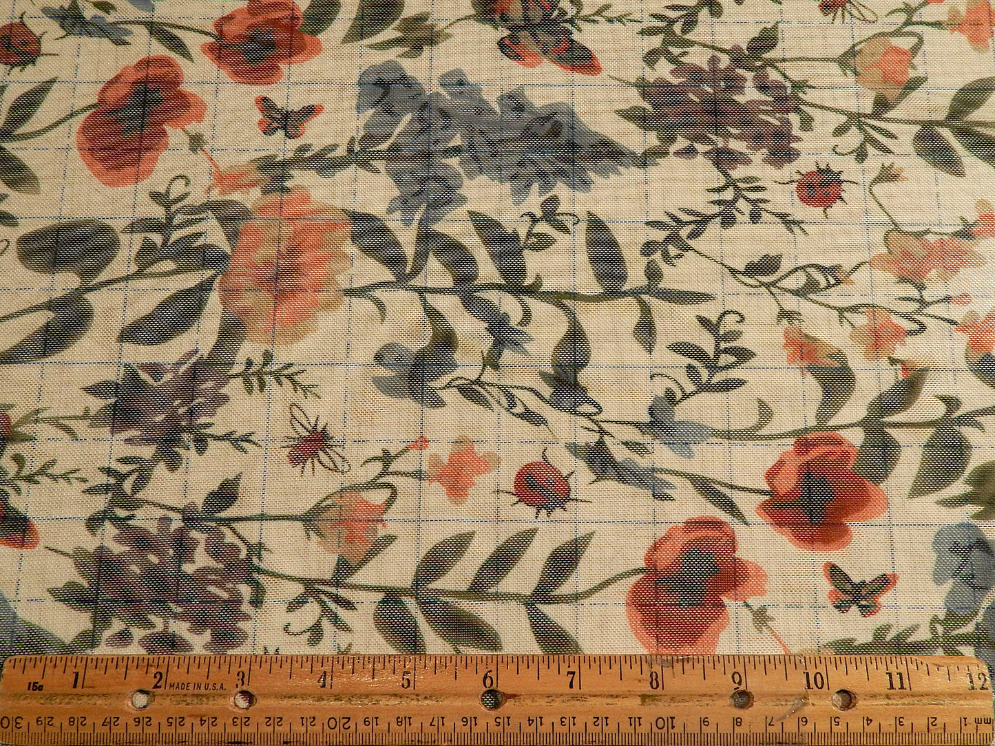 White and Floral Print Powermesh - Telio