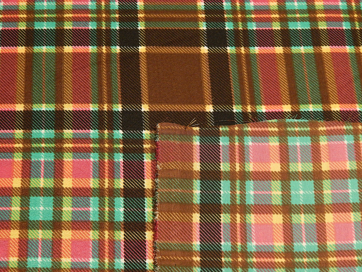 Cherry & Chocolate Plaid Charmeuse