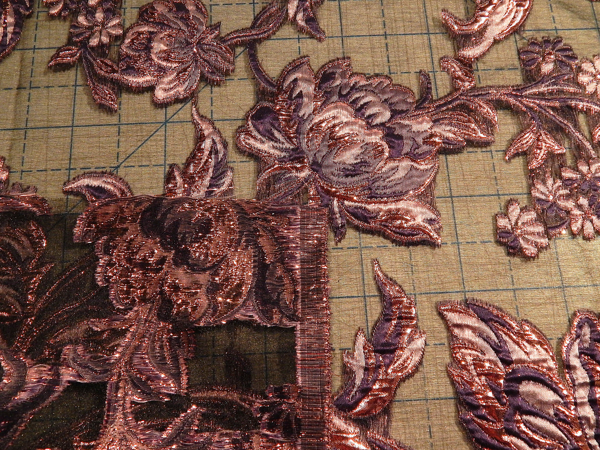 Purple & Pink Brocade Organza