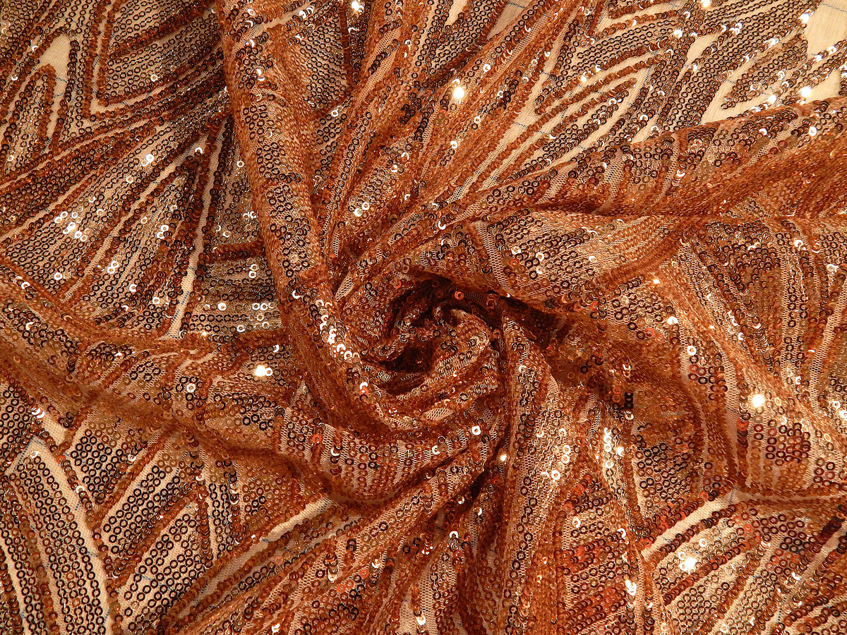 Rose Gold Sequined Ombre Tulle