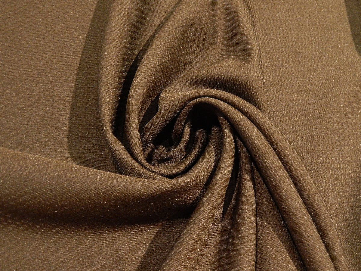 brown herringbone weave deadstock suiting fabric