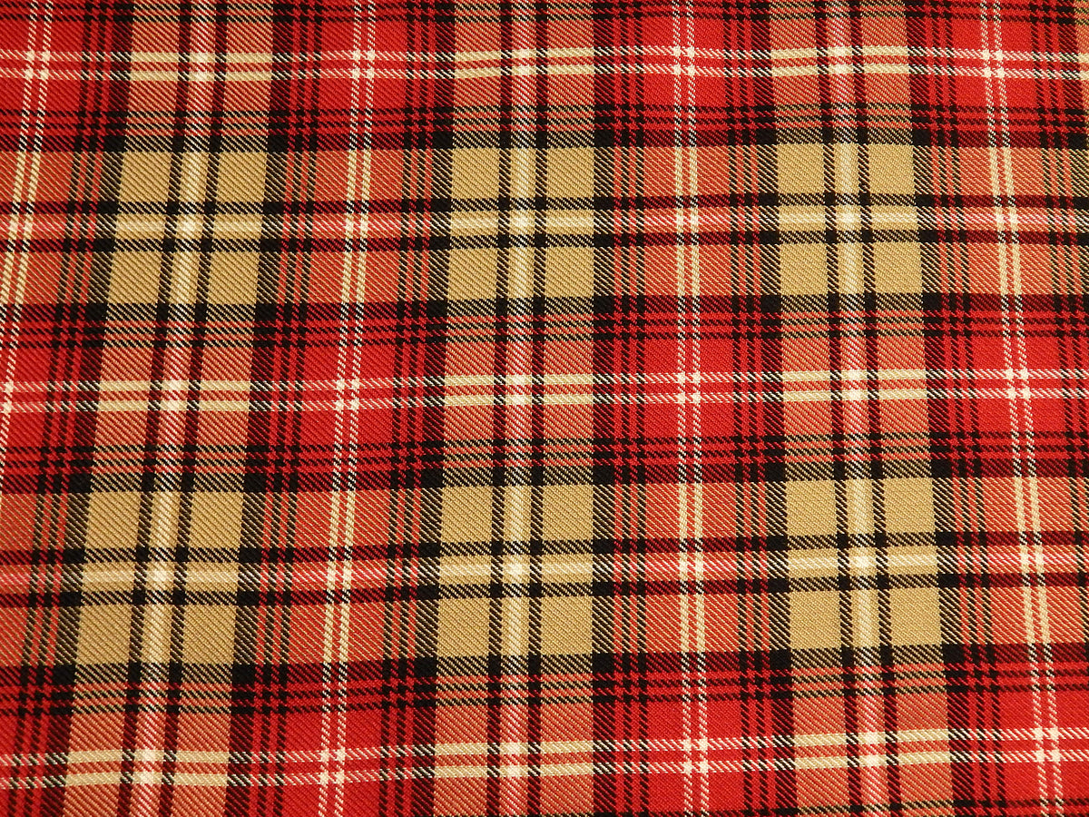 Glittered Red and Taupe Plaid