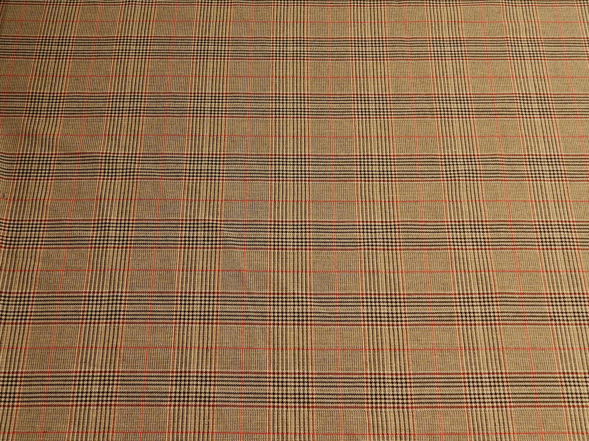 Red and Taupe Brushed Plaid