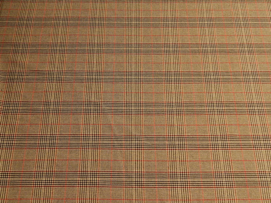 Red and Taupe Brushed Plaid