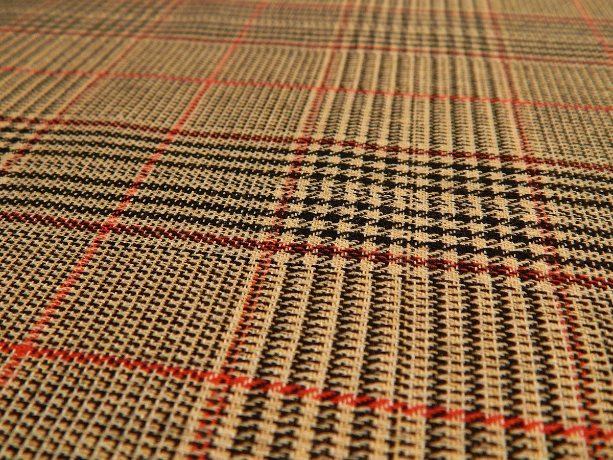 Red and Taupe Brushed Plaid