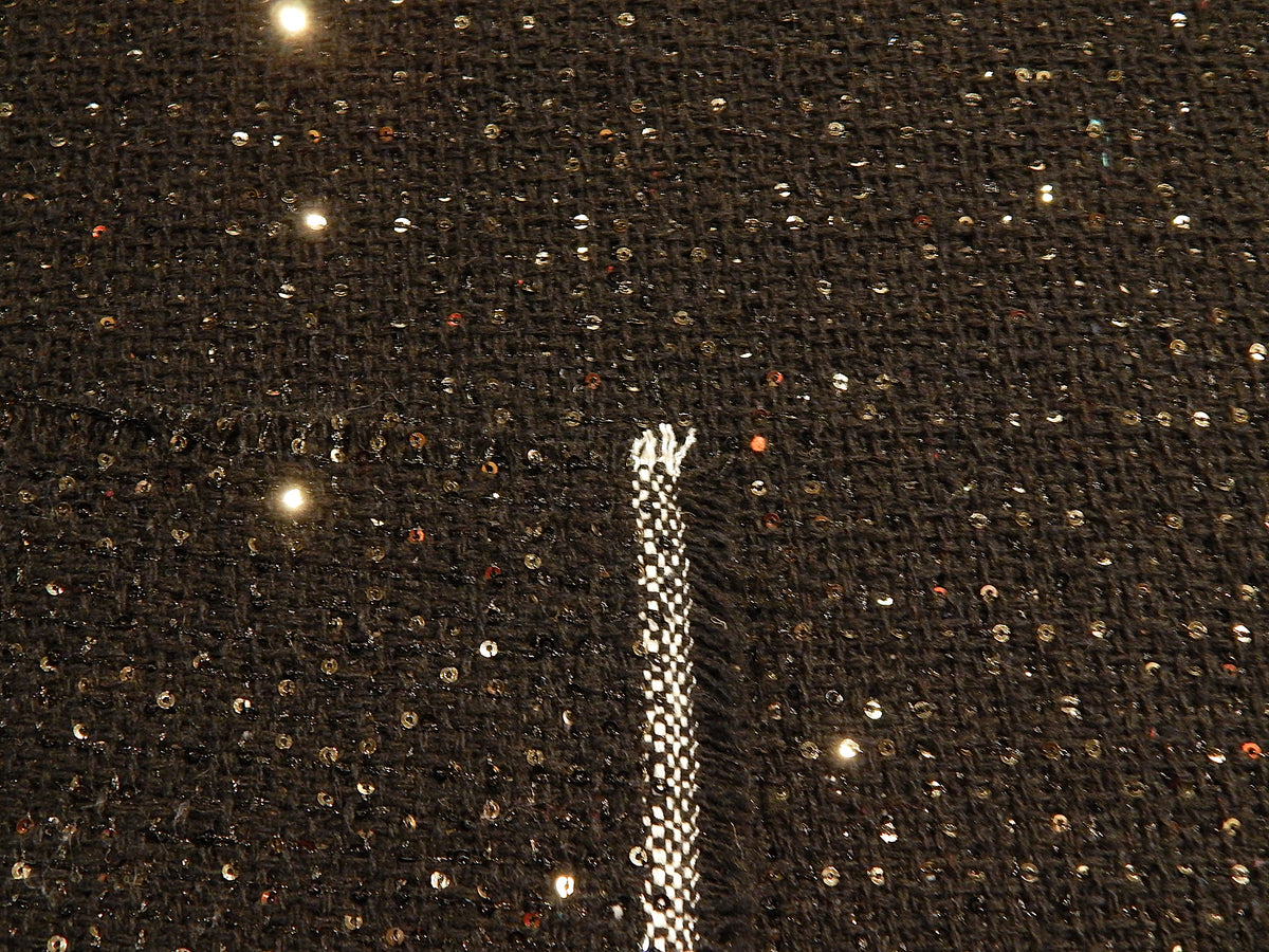 Black and Gold Sequined Tweed