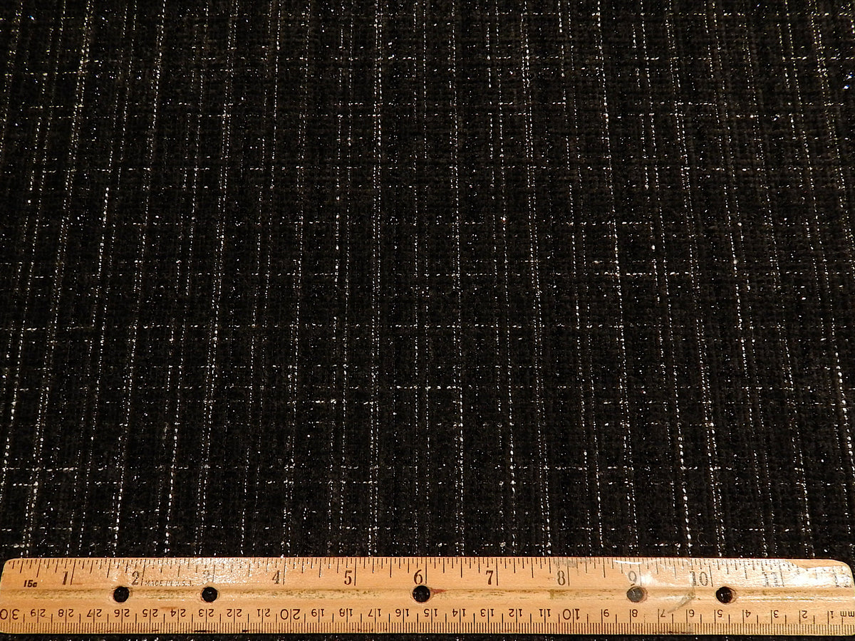 Black and Silver Plaid Tweed
