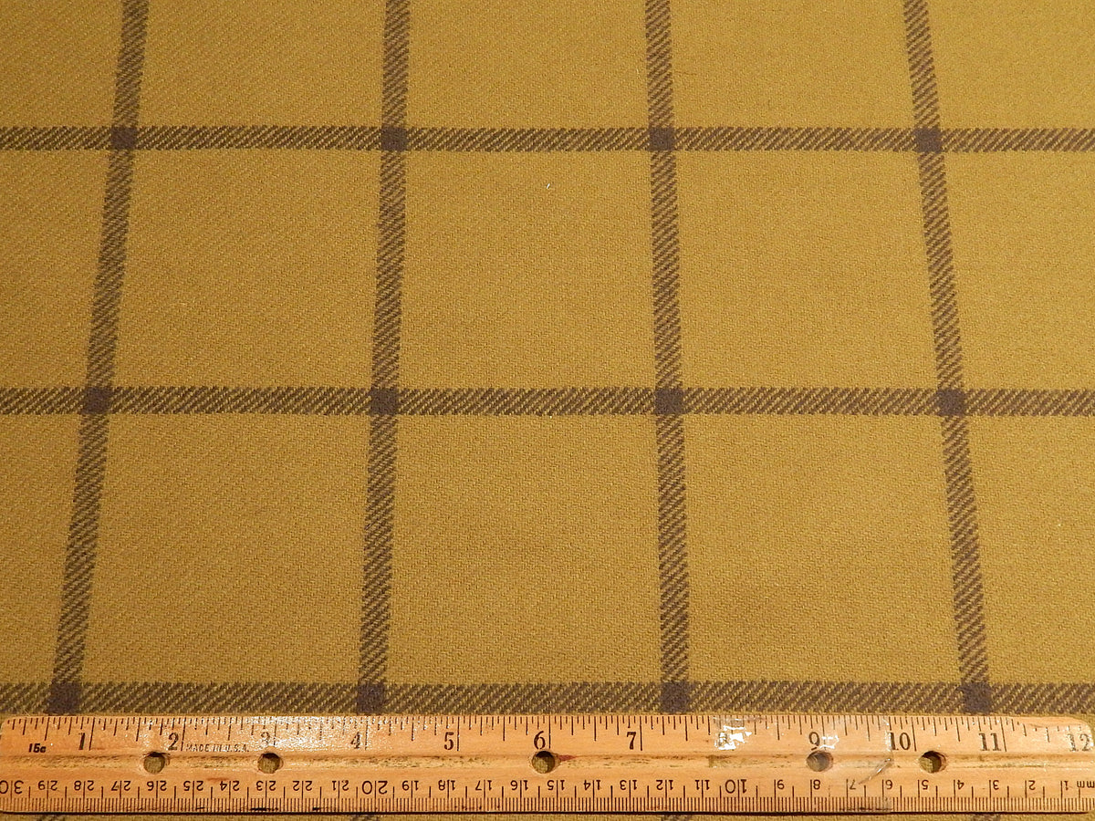 Olive Wool Plaid Coating