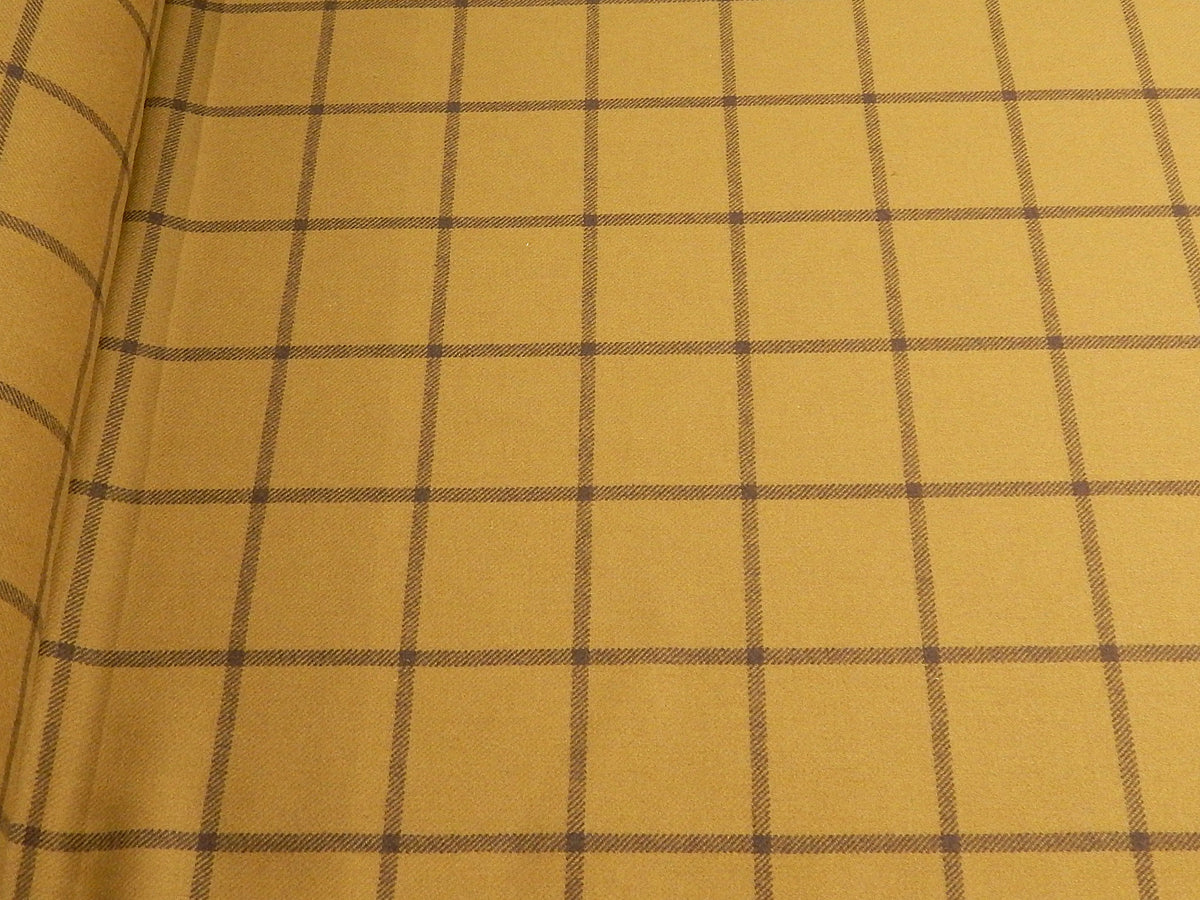 Olive Wool Plaid Coating