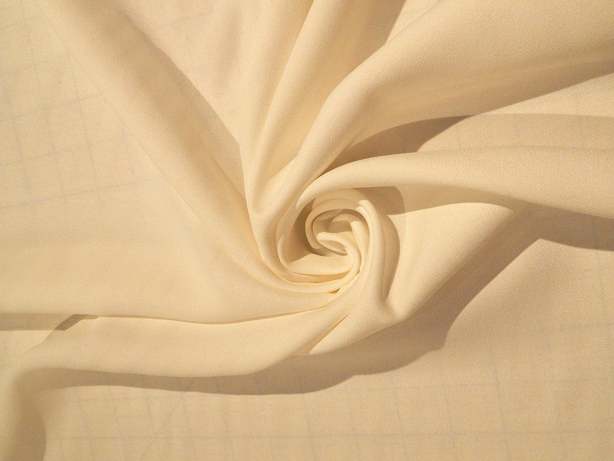 off white rayon polyester crepe bridal deadstock fabric