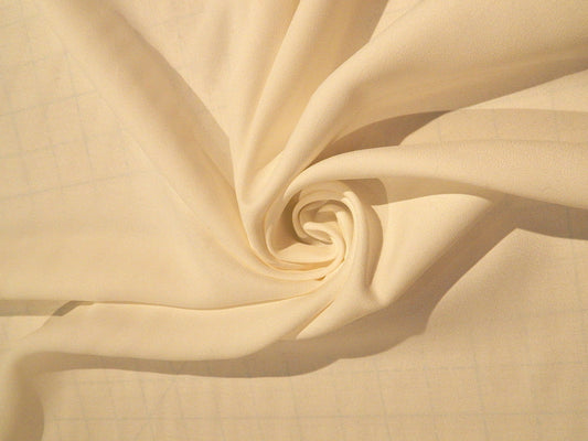 off white rayon polyester crepe bridal deadstock fabric