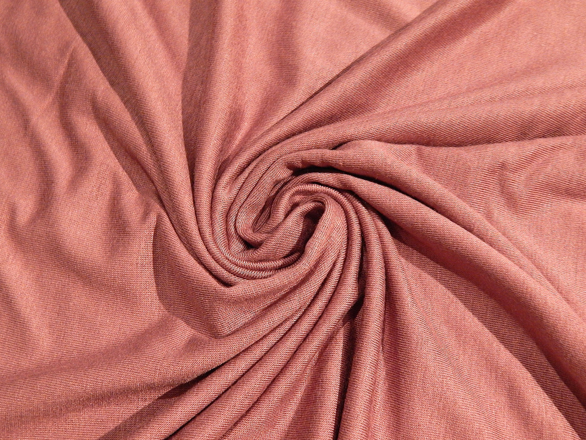 dusty mauve light pink purple rayon spandex jersey knit deadstock fabric