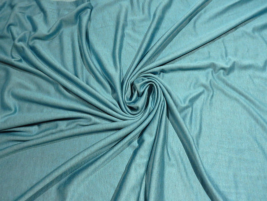 two toned light sky blue rayon spandex deadstock french terry knit fabric