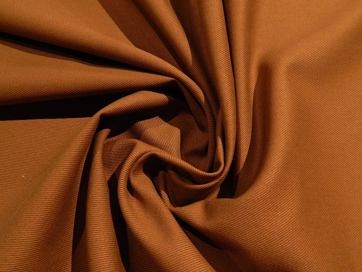 chocolate brown cotton brushed bull denim fabric