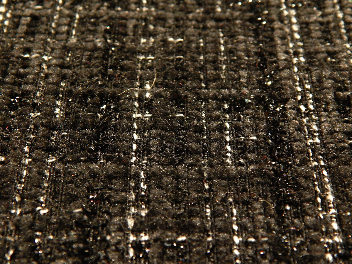 Black and Silver Plaid Tweed