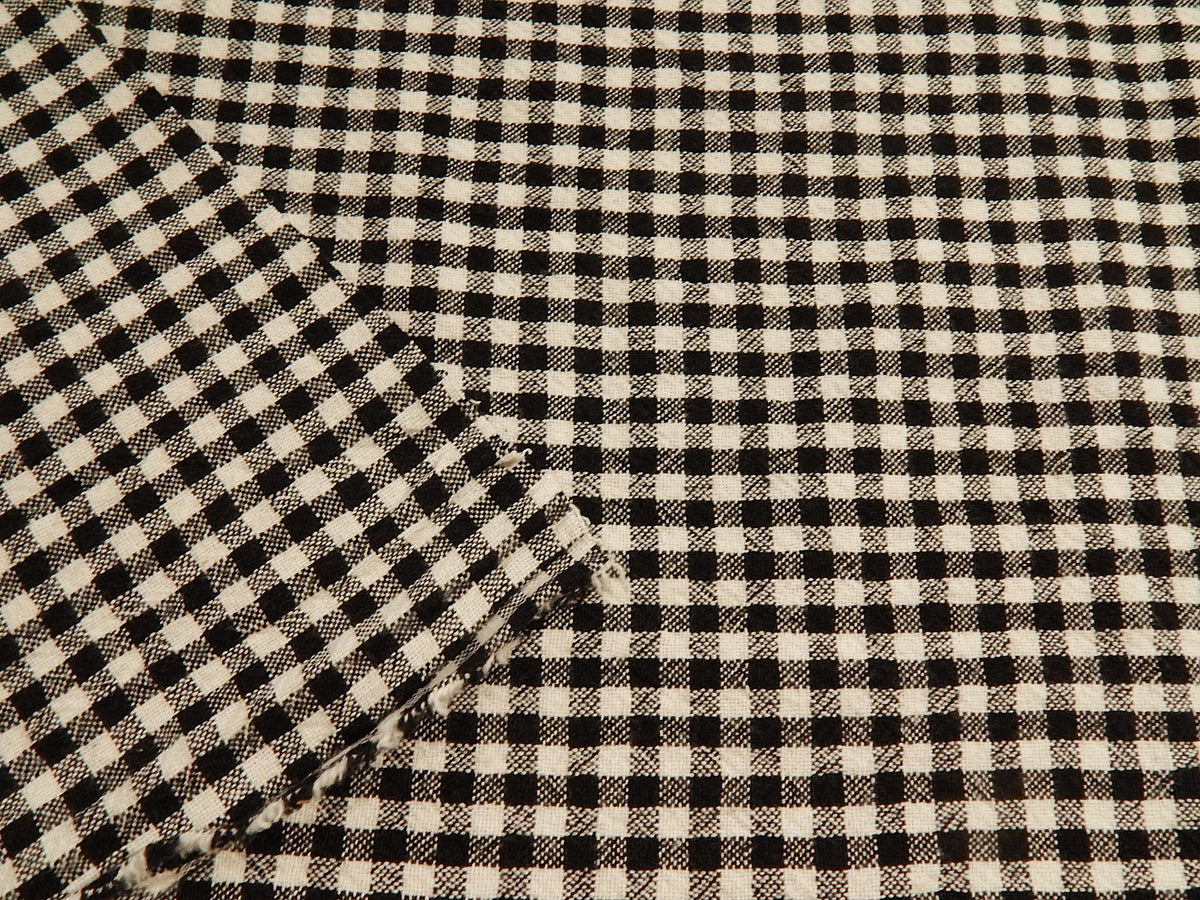 100% Organic Cotton Black and Natural 1/4" Gingham - Telio
