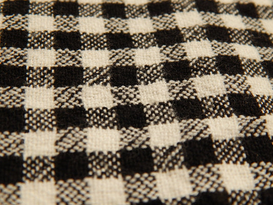 100% Organic Cotton Black and Natural 1/4" Gingham - Telio