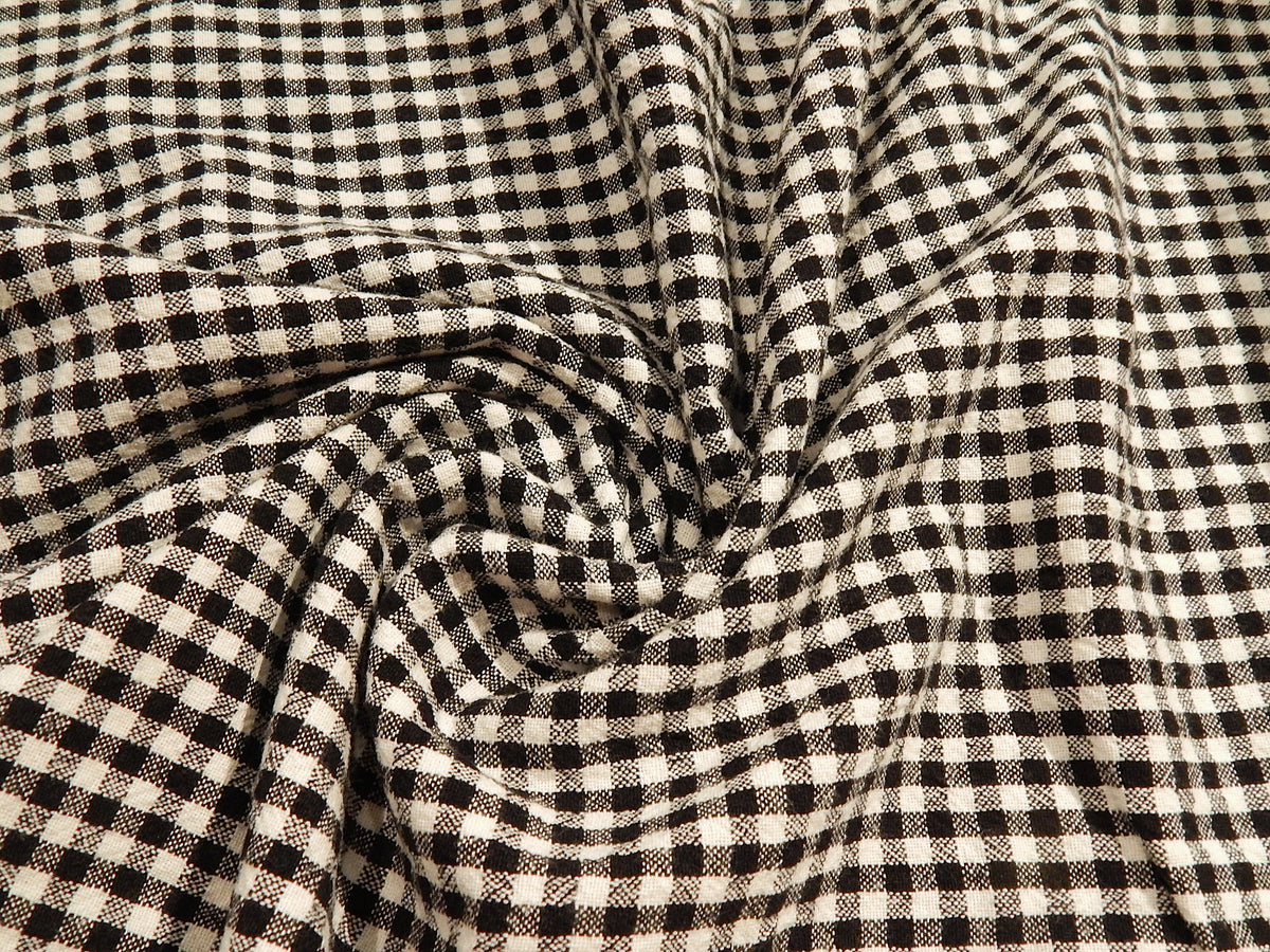 black and white 1/4" cotton gingham organic cotton telio fabric