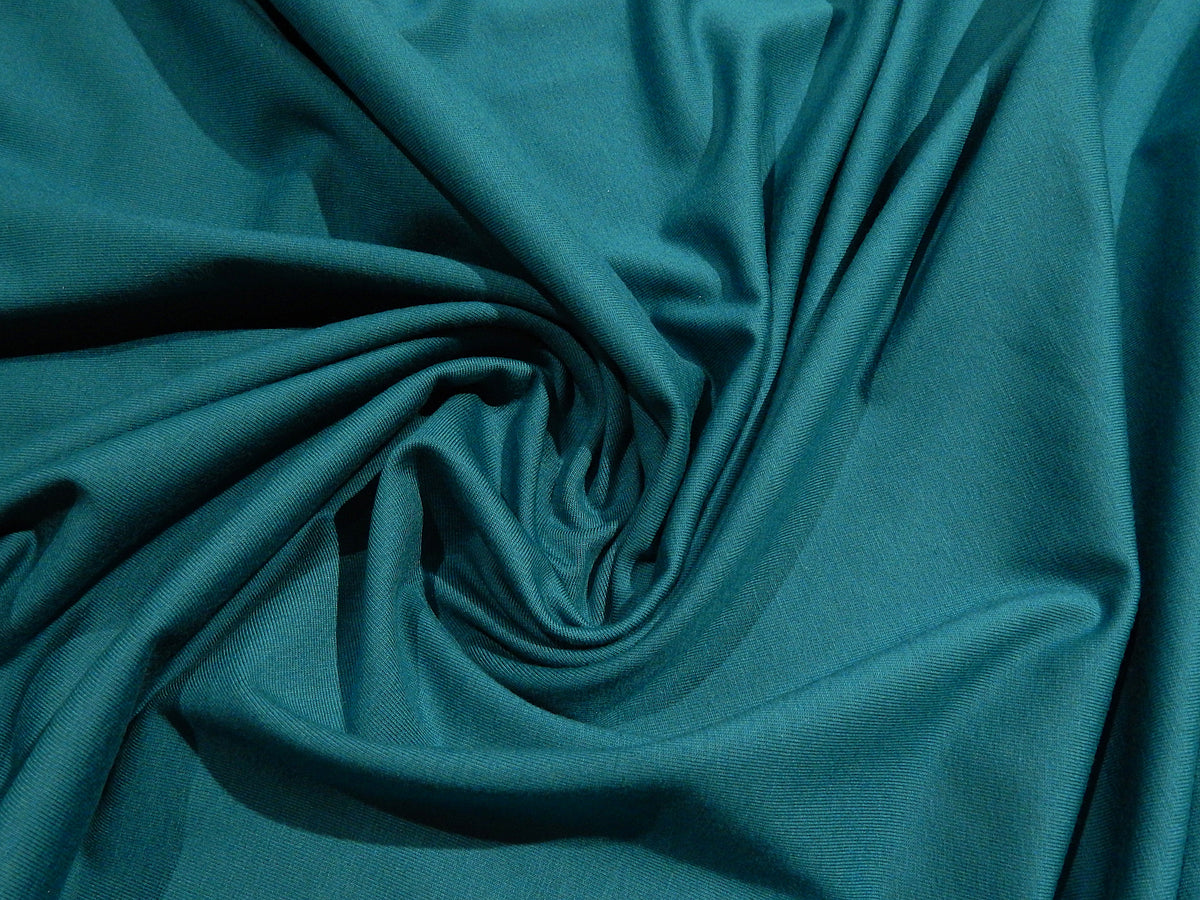 teal blue green cotton spandex jersey knit perla knit telio