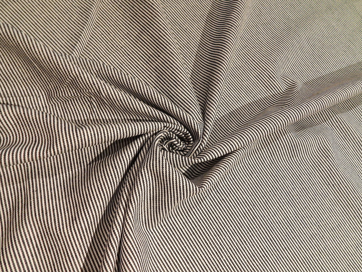 charcoal blue grey railroad stripe painters stripe denim cotton fabric