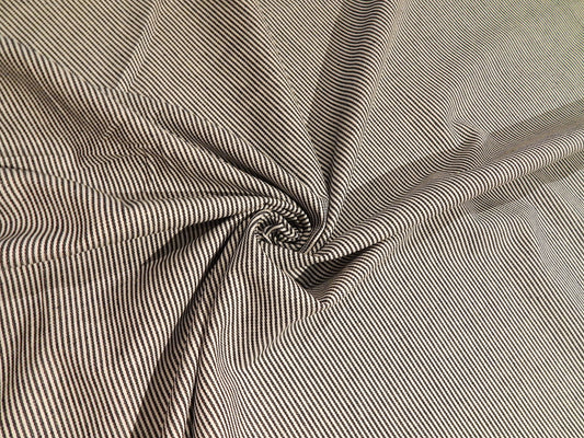 charcoal blue grey railroad stripe painters stripe denim cotton fabric