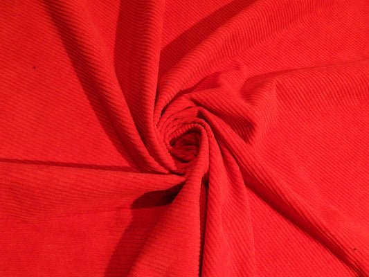 christmas red stretch corduroy polyester spandex blend fabric
