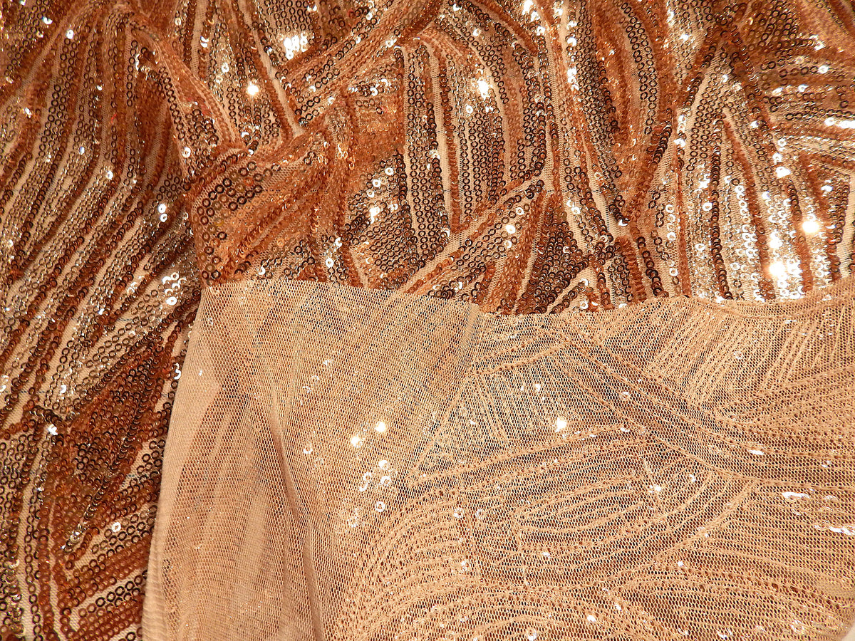 Rose Gold Sequined Ombre Tulle