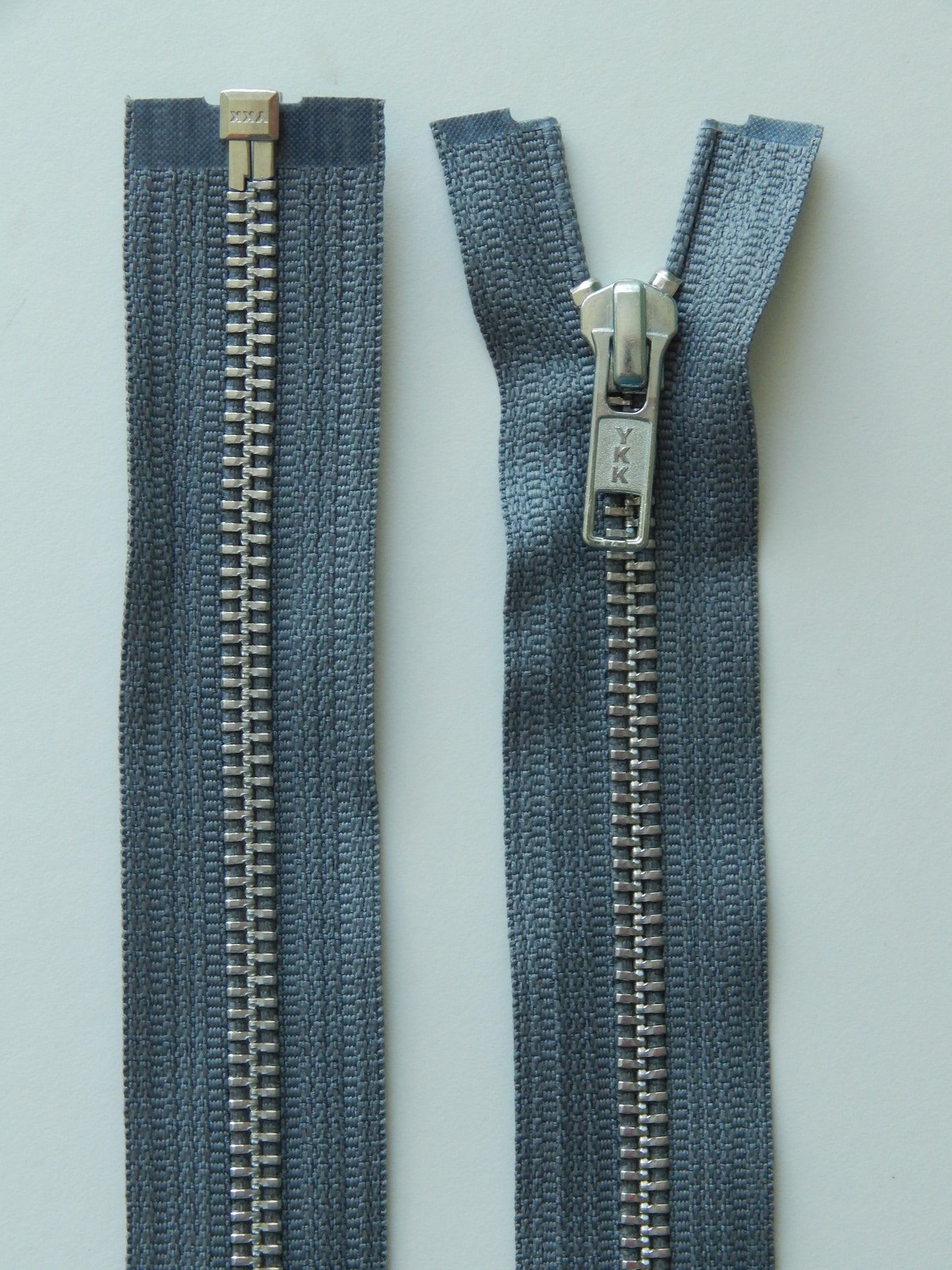 slate grey separating zipper
