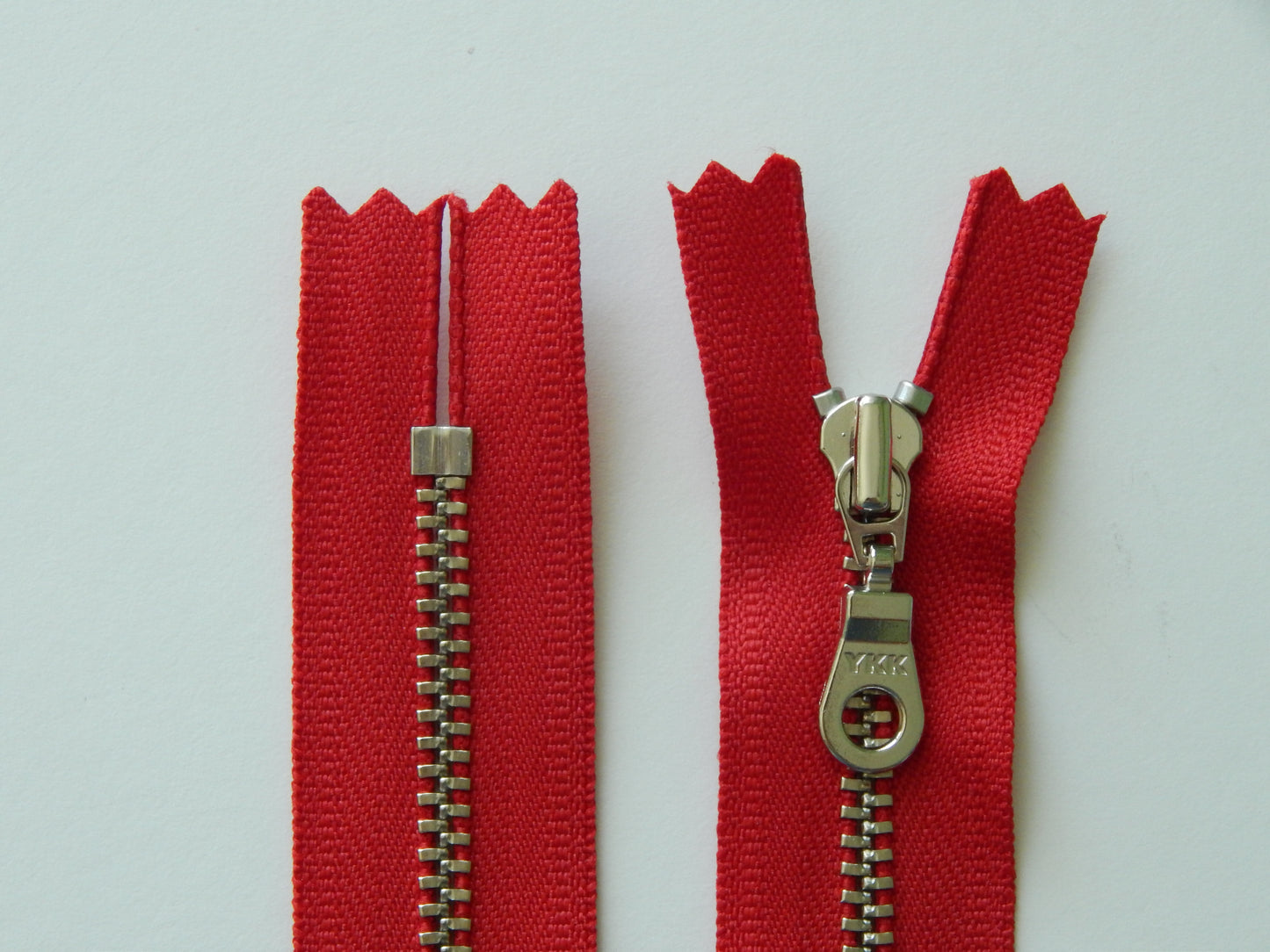 red and silver purse making zipper