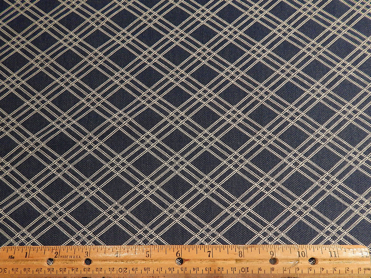 Blue and White Plaid Double Knit