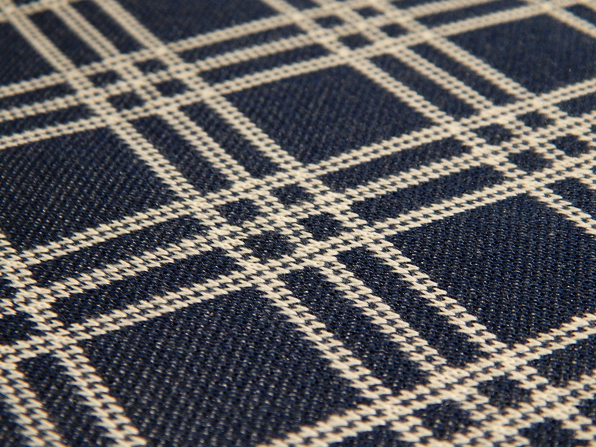 Blue and White Plaid Double Knit
