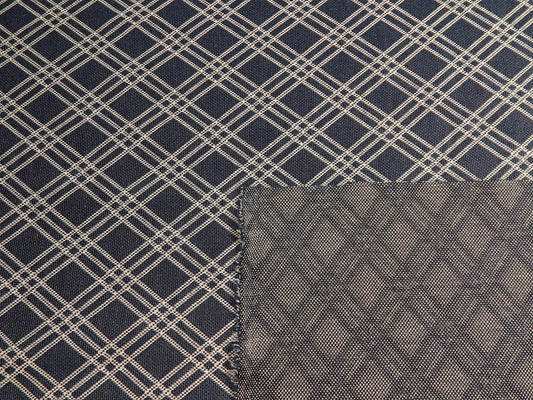 Blue and White Plaid Double Knit