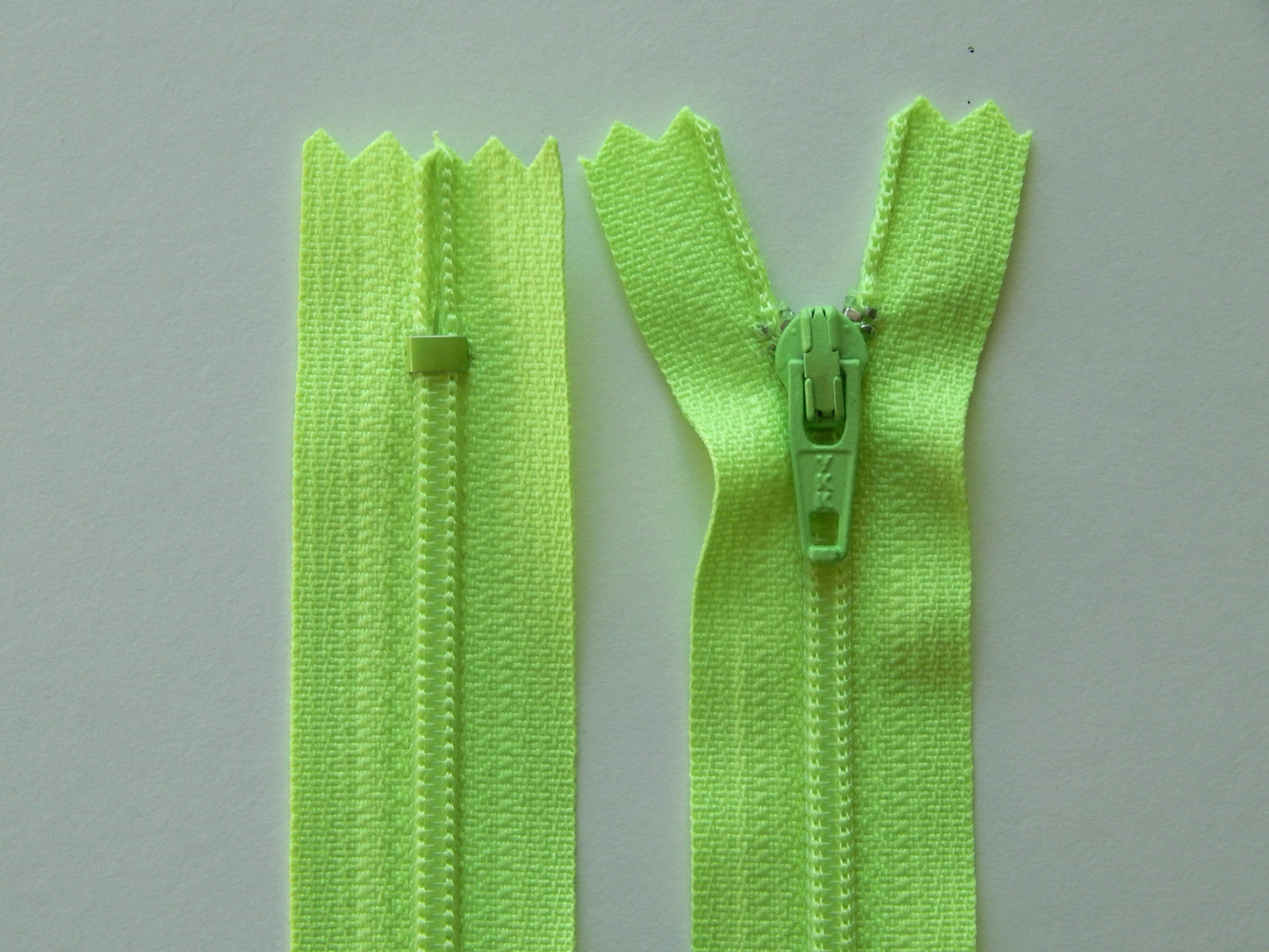 florescent green nylon dress zipper