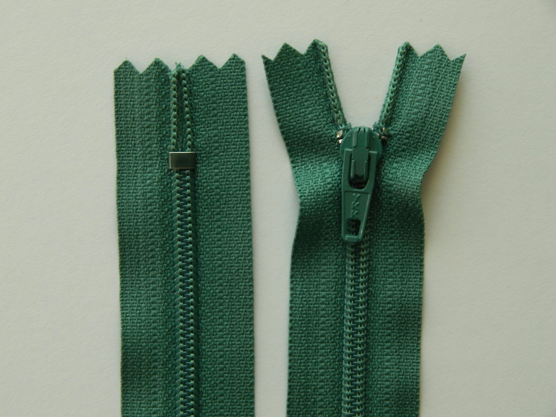 sage green nylon zipper