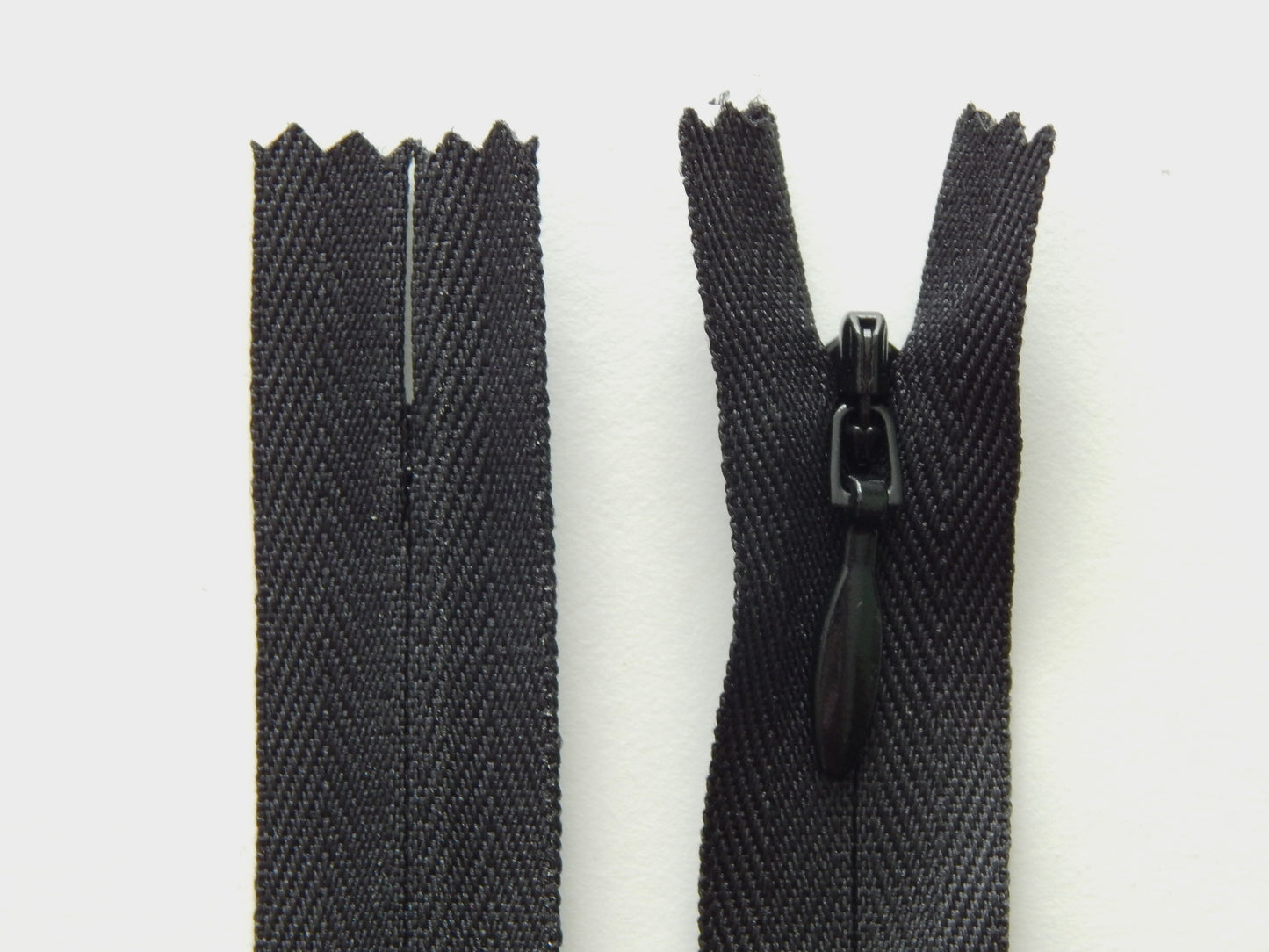 Black concealed zipper