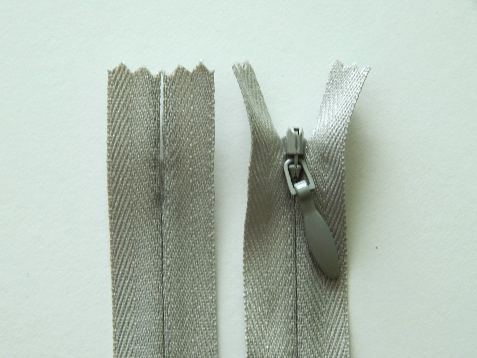 light grey concealed zipper