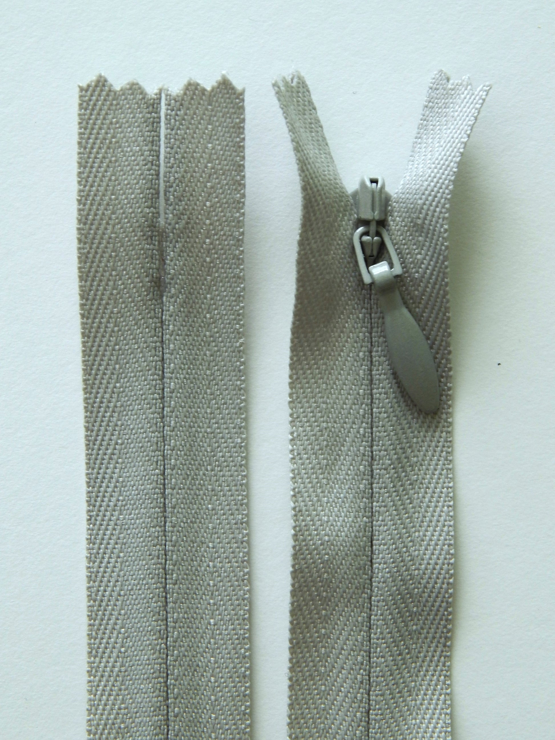 light gray invisible zipper