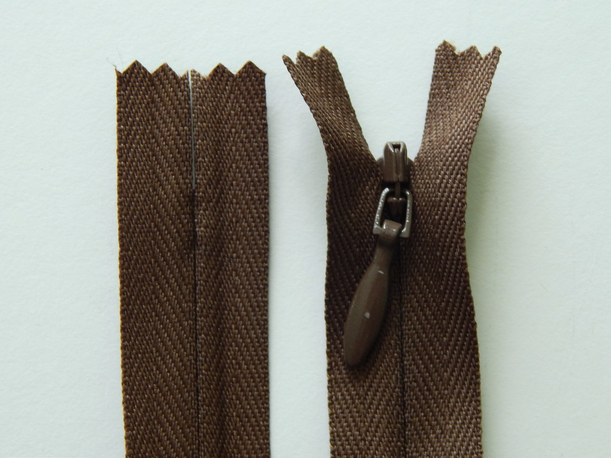 brown concealed zipper